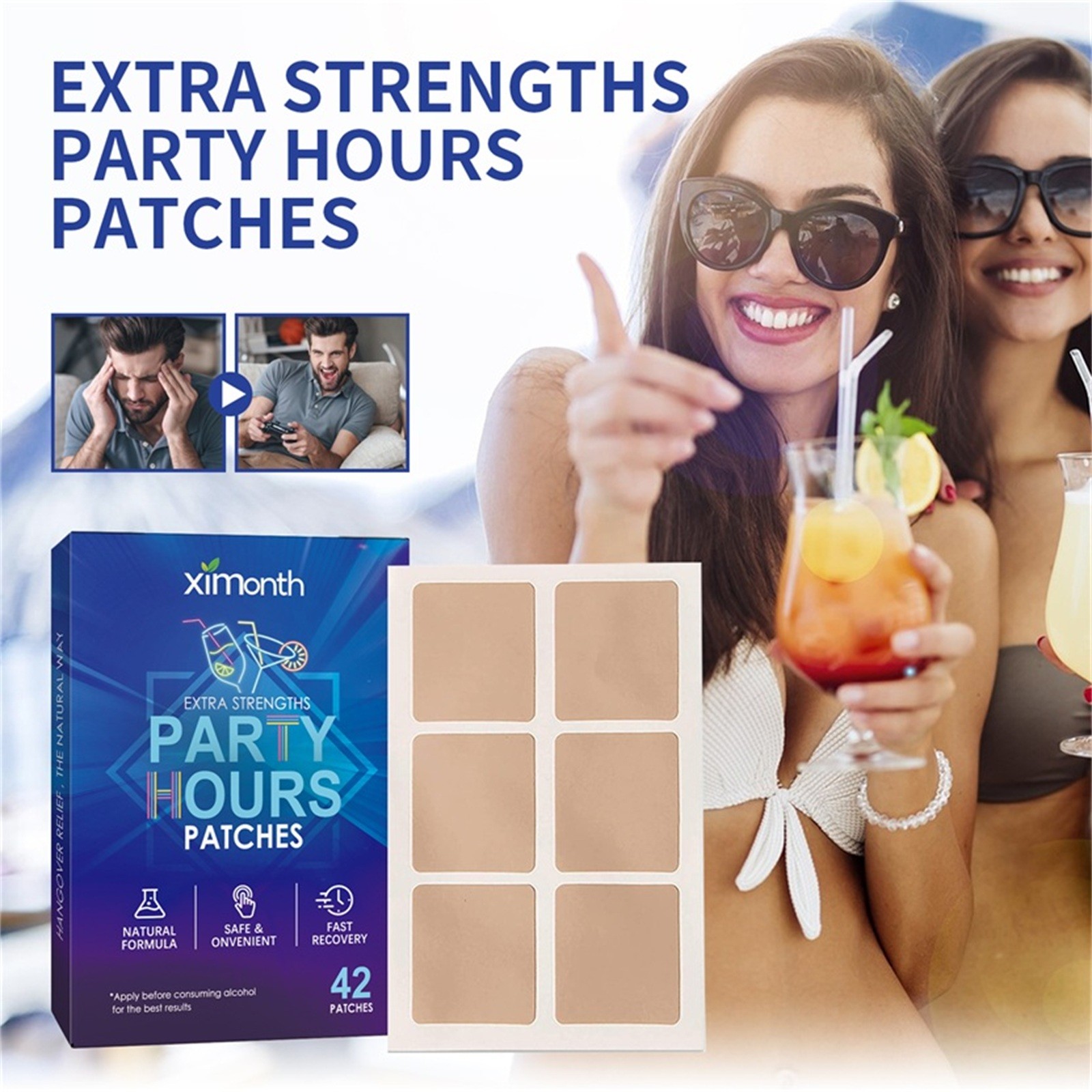 Kokovifyves Beauty & Personal Care Party Patches 42 Pack for A Better  Morning, Party Natural Recovery Patches - Use Before Drinking, Enjoy No  Regret Night and Wake Up Refreshed,Skin-Friendly 